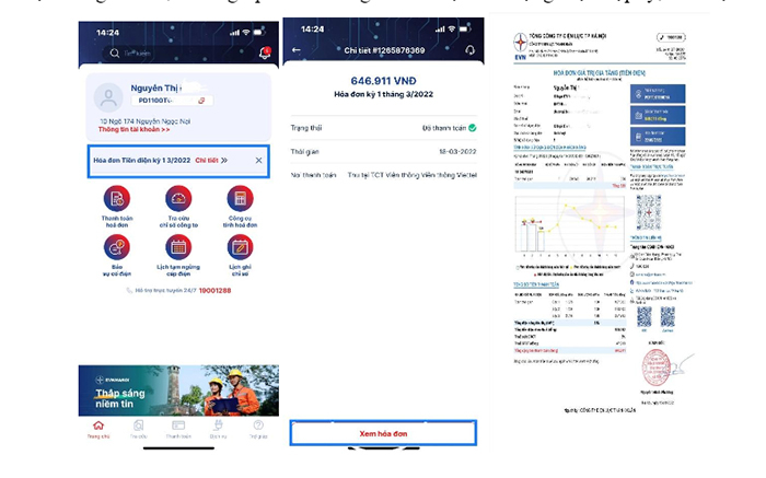 Nhận thông báo tiền điện tự động qua hệ sinh thái chăm sóc khách hàng EVNHANOI -0