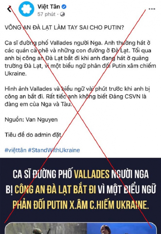 Thông tin ca sĩ người Nga bị bắt ở Đà Lạt là sai sự thật -0