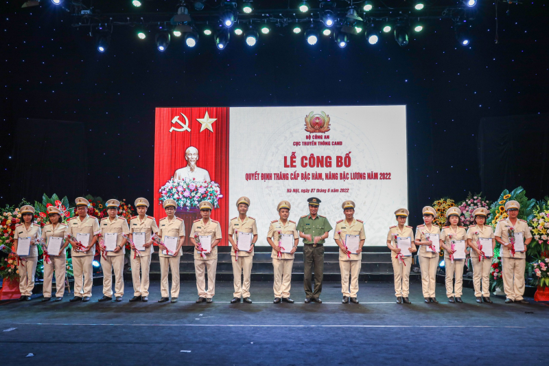 Cục Truyền thông CAND công bố các quyết định thăng cấp bậc hàm, nâng bậc lương năm 2022 -0