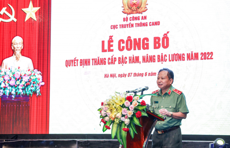 Cục Truyền thông CAND công bố các quyết định thăng cấp bậc hàm, nâng bậc lương năm 2022 -0