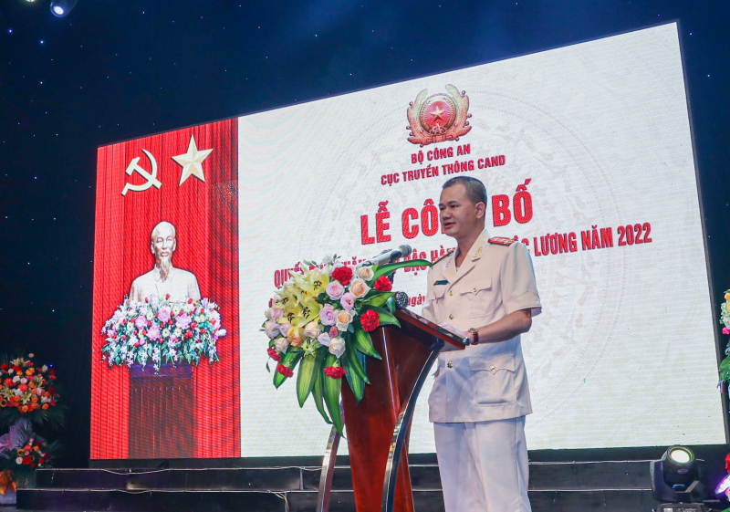 Cục Truyền thông CAND công bố các quyết định thăng cấp bậc hàm, nâng bậc lương năm 2022 -0