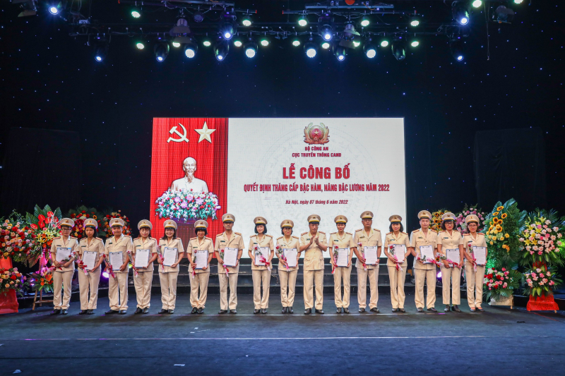 Cục Truyền thông CAND công bố các quyết định thăng cấp bậc hàm, nâng bậc lương năm 2022 -0