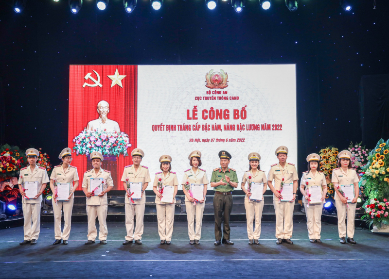 Cục Truyền thông CAND công bố các quyết định thăng cấp bậc hàm, nâng bậc lương năm 2022 -0