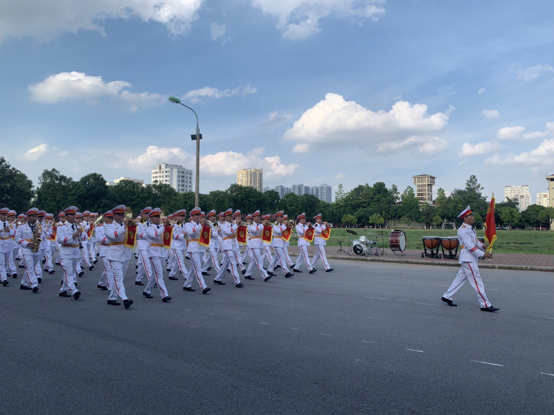 Đoàn nhạc Cảnh sát Việt Nam sơ duyệt chương trình biểu diễn tại Đại Nhạc hội Cảnh sát các nước ASEAN+ -2