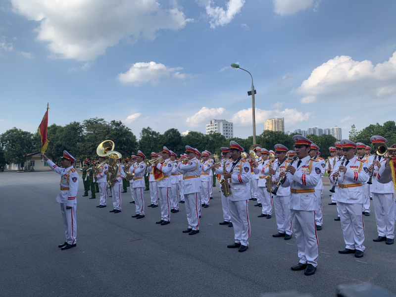Đoàn nhạc Cảnh sát Việt Nam sơ duyệt chương trình biểu diễn tại Đại Nhạc hội Cảnh sát các nước ASEAN+ -6