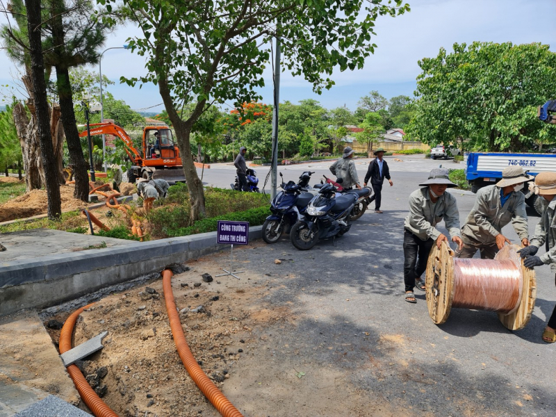 Công ty Việt Anh đang tiến hành thi công gói thầu số 1 tại Nghĩa trang Liệt sĩ Quốc gia Đường 9.