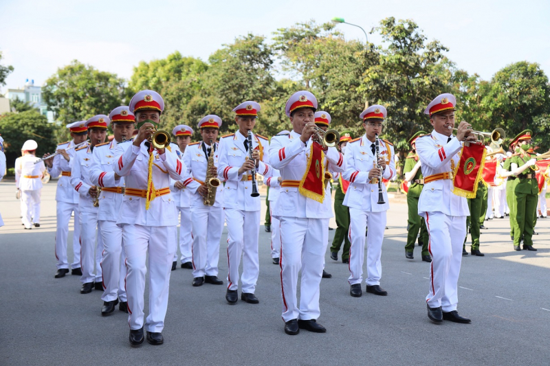Những khoảnh khắc đẹp của nghệ sĩ – chiến sĩ Công an chuẩn bị cho Nhạc hội Cảnh sát các nước ASEAN+ -4