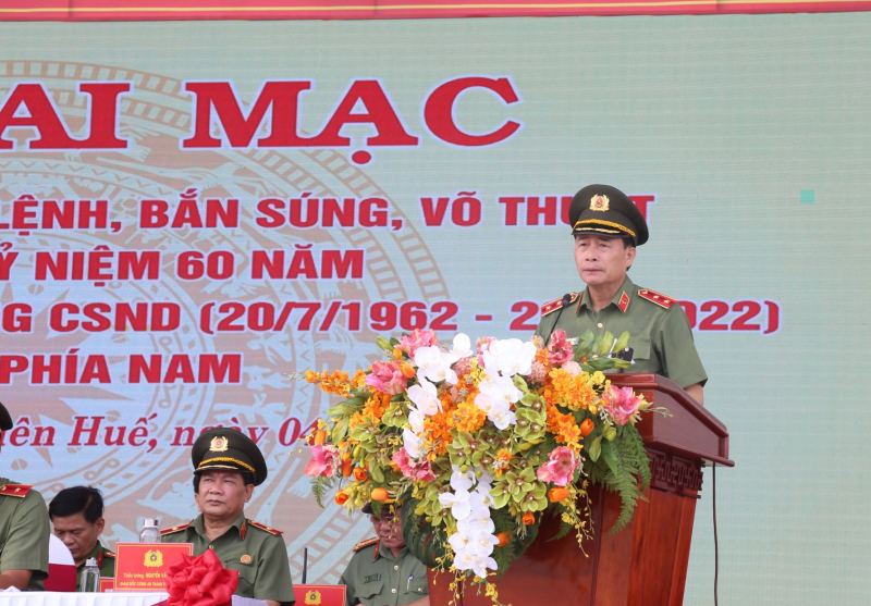 Khai mạc Chung kết Hội thi Điều lệnh, bắn súng, võ thuật CAND - Khu vực phía Nam  -0