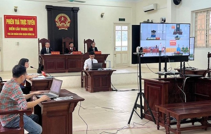 Bị cáo lĩnh án trong phiên toà xét xử trực tuyến đầu tiên ở Hà Nội -0