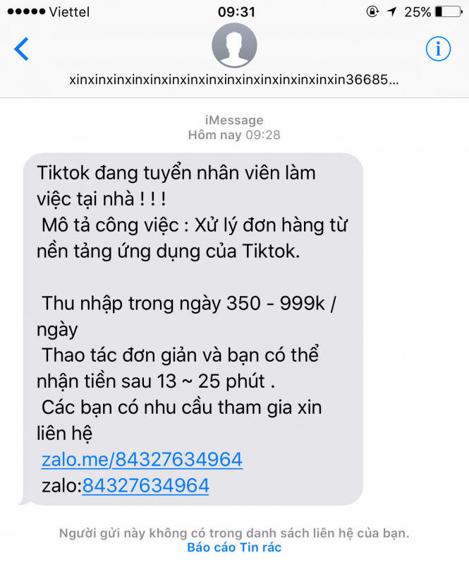 Công an tỉnh Bắc Kạn khuyến cáo người dân cẩn trọng trước tin nhắn tuyển lao động -0