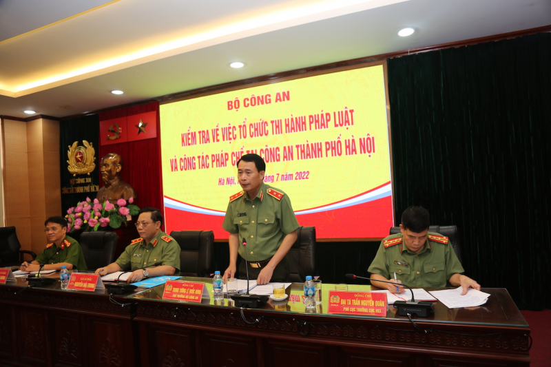 Thứ trưởng Lê Quốc Hùng làm việc với Công an TP Hà Nội -0