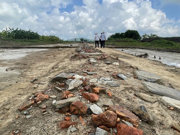 Traces of royal path found during excavation at Ho Dynasty Citadel -0