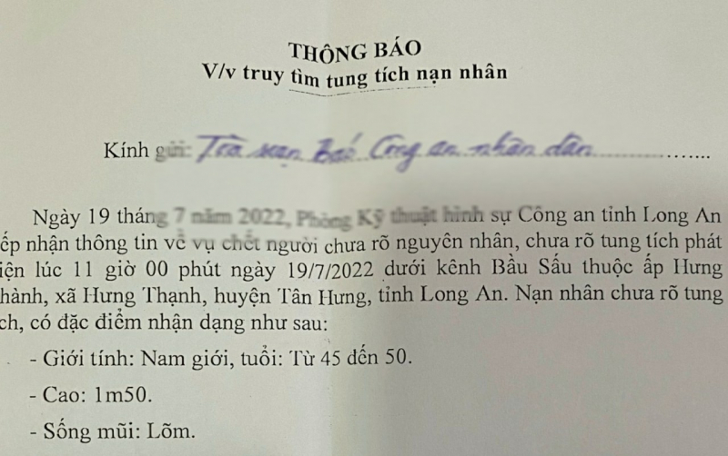 Thi thể người đàn ông không mặc quần nổi trên kênh Bầu Sấu -0