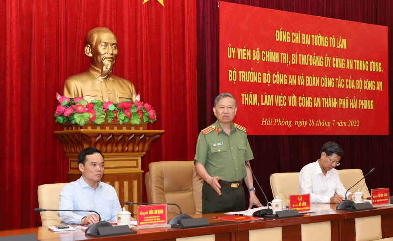 Bộ trưởng Tô Lâm làm việc với Công an TP Hải Phòng -0