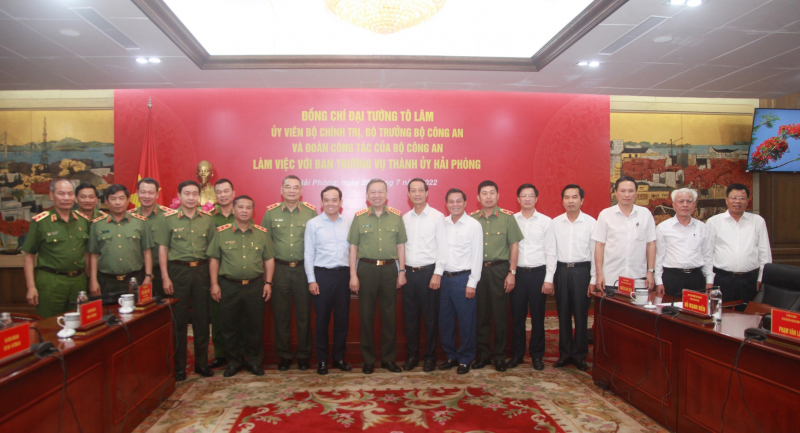 Bộ trưởng Tô Lâm dẫn đầu Đoàn công tác Bộ Công an làm việc tại Hải Phòng -0