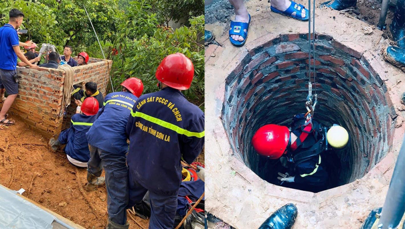 Trục vớt thi thể người phụ nữ tử vong dưới giếng -0