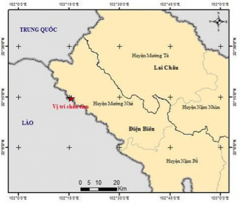 Điện Biên: Động đất 3,6 độ richter trên địa bàn huyện Mường Nhé vào rạng sáng -0