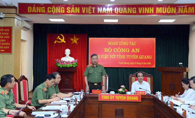 Bộ trưởng Tô Lâm làm việc với tỉnh Tuyên Quang -0