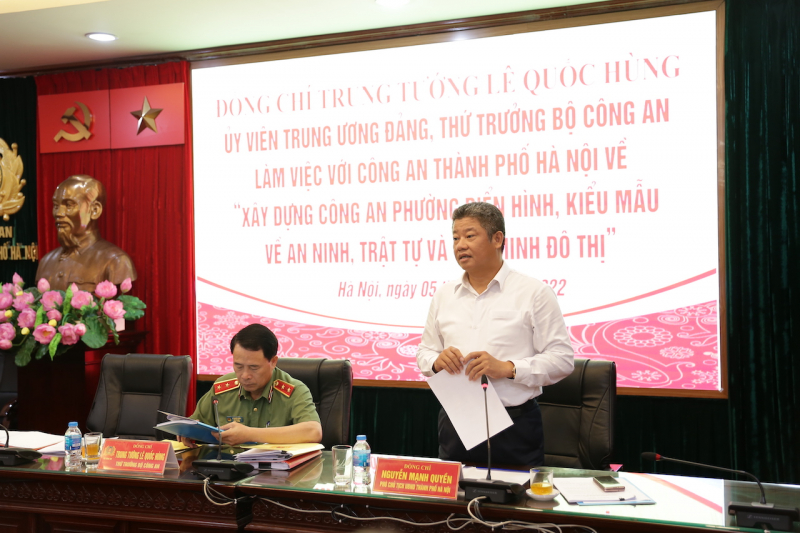 Thứ trưởng Lê Quốc Hùng kiểm tra việc thực hiện “Xây dựng Công an phường điển hình, kiểu mẫu về an ninh, trật tự và văn minh đô thị” tại Công an Hà Nội -0