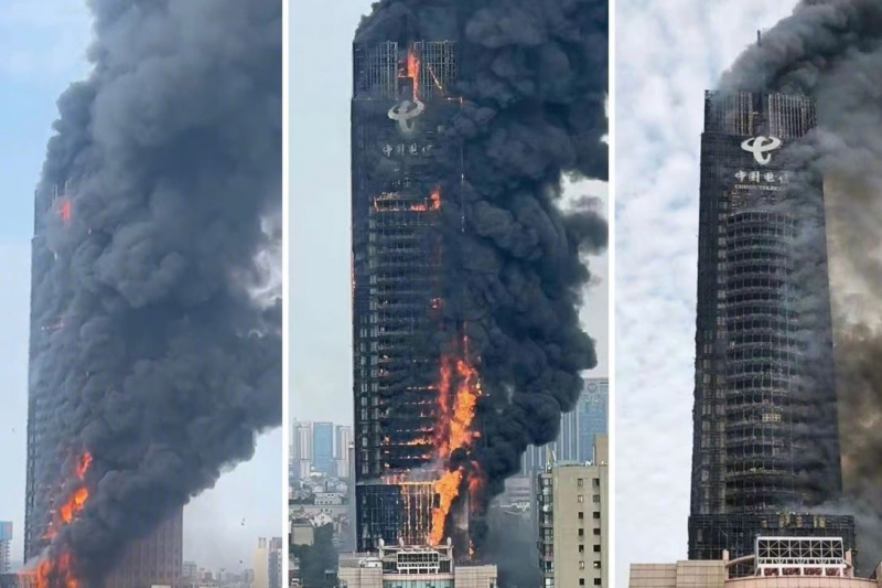 Hàng trăm lính cứu hỏa liều mình khống chế vụ cháy tòa nhà Trung Quốc -0