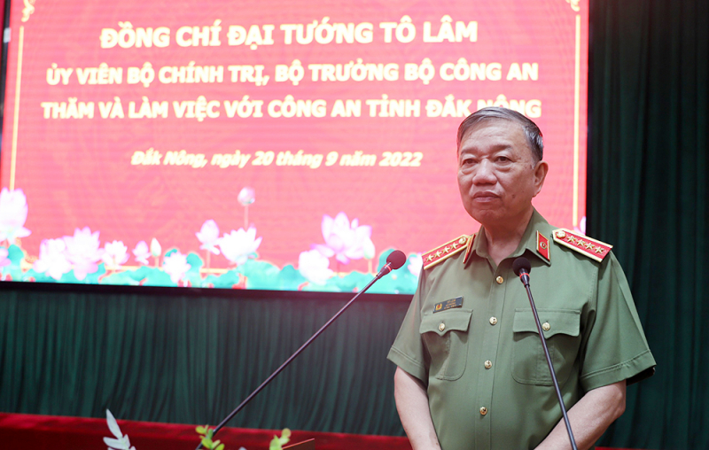 Bộ trưởng Tô Lâm biểu dương những kết quả nổi bật của Công an Đắk Nông -0