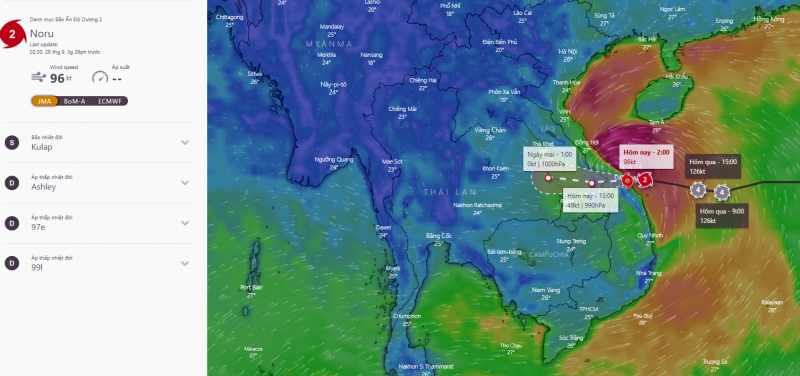 Bão Noru giật cấp 13 đổ bộ đất liền, miền Trung mưa to gió lớn -0
