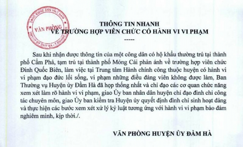 Đình chỉ công tác và sinh hoạt Đảng một cán bộ huyện bị tố hiếp dâm -0