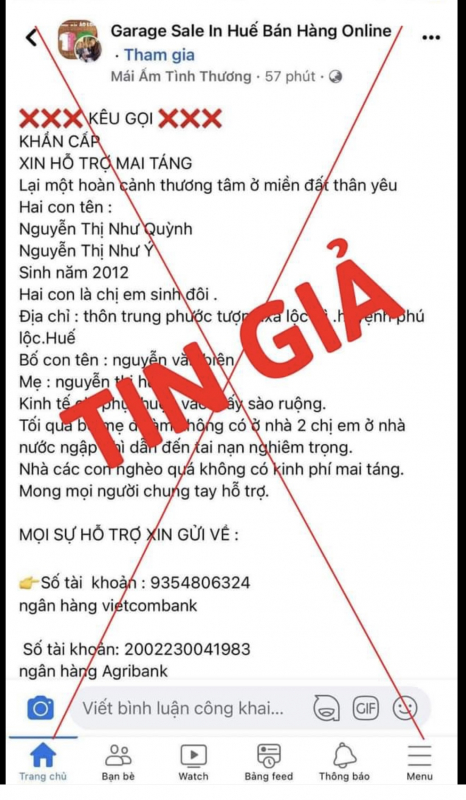 Đăng thông tin giả để kêu gọi khẩn cấp xin hỗ trợ mai táng -0