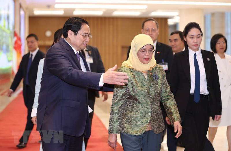 Lãnh đạo Đảng, Nhà nước tiếp Tổng thống Singapore Halimah Yacob -0