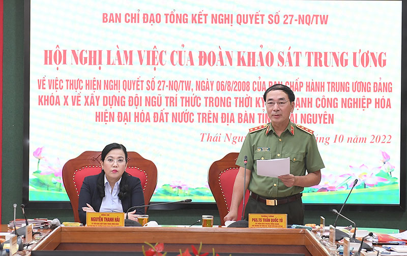 Đoàn khảo sát của Ban Chỉ đạo Trung ương tổng kết Nghị quyết số 27 làm việc tại Thái Nguyên -0