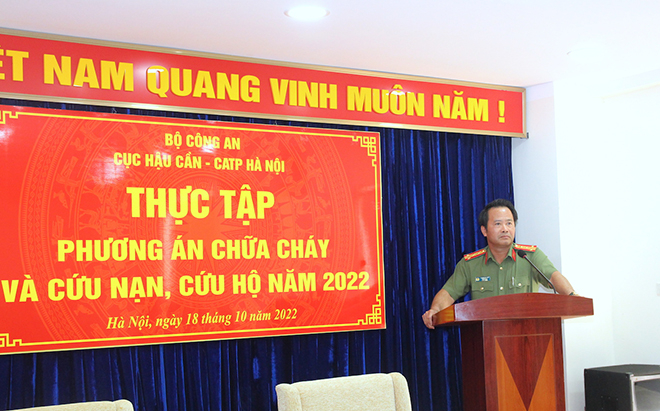 Thực tập phương án chữa cháy Nhà Công vụ Hoàng Cầu -0