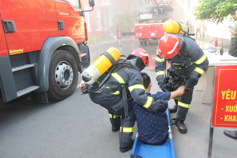 Thực tập phương án chữa cháy Nhà Công vụ Hoàng Cầu -2