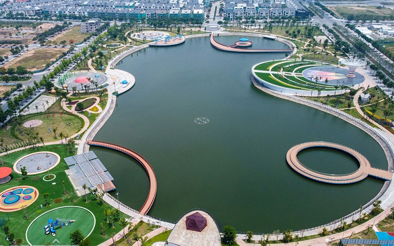 Công viên Thiên văn học điều chỉnh về chi tiết hạng mục giữa cây xanh và mặt nước -0