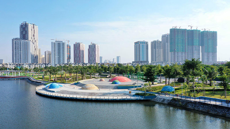 Công viên Thiên văn học điều chỉnh về chi tiết hạng mục giữa cây xanh và mặt nước -0