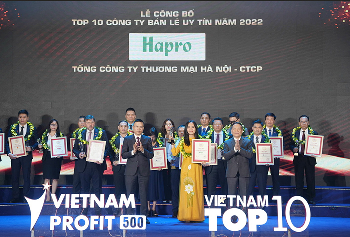 Hapro được vinh danh Top 10 Công ty Bán lẻ uy tín lần thứ 5 liên tiếp -0