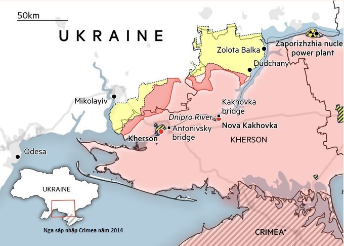 Nga rút, Ukraine tiếp quản khu vực gần 1.400km2 ở Kherson -0