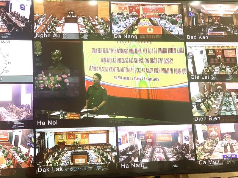 sơ kết 1 tháng triển khai Kế hoạch của Bộ Công an về tổng rà soát, kiểm tra an toàn PCCC trên toàn quốc -0