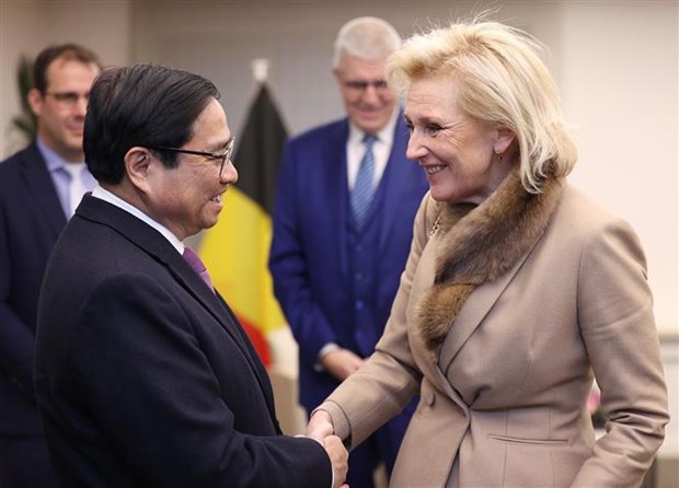 PM Pham Minh Chinh meets Senate President, Princess of Belgium -0