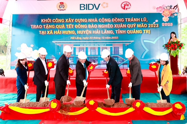 BIDV khởi công nhà cộng đồng tránh lũ và tặng quà Tết cho đồng bào nghèo tại Quảng Trị -0