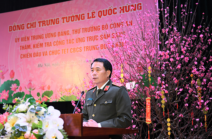 Thứ trưởng Lê Quốc Hùng kiểm tra công tác ứng trực, chúc Tết một số đơn vị thuộc Bộ Công an -0