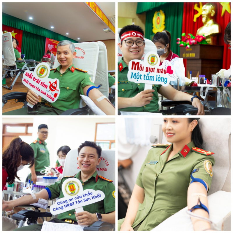 Công an cửa khẩu Cảng HKQT Tân Sơn Nhất hiến máu tình nguyện năm 2023  -0