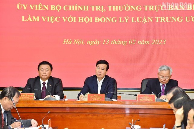 Thường trực Ban Bí thư Võ Văn Thưởng làm việc với Hội đồng Lý luận Trung ương -0