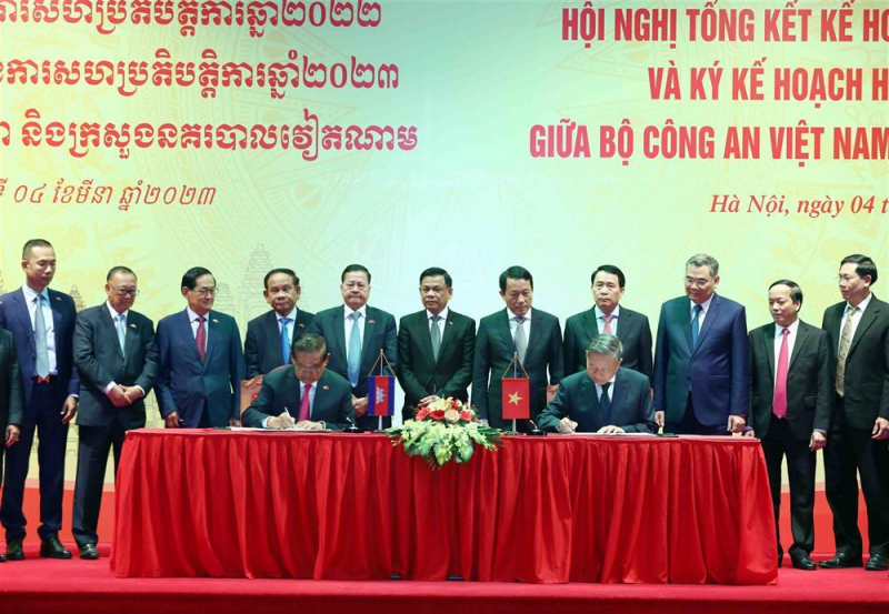 Ministry of Public Security of Vietnam, Ministry of Interior of Cambodia sign a cooperation plan for 2023 -0