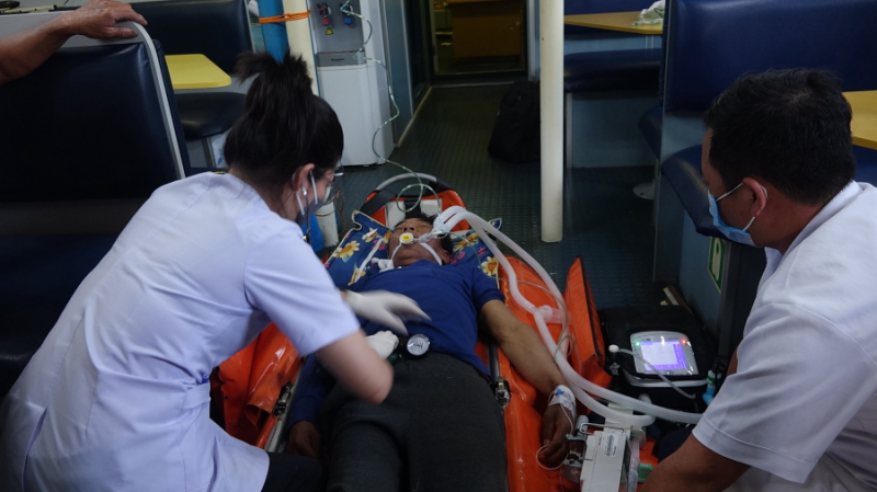 Kịp thời cứu nạn thuyền viên tàu Quảng Nam bị tai biến, hôn mê khi hành nghề trên biển -0