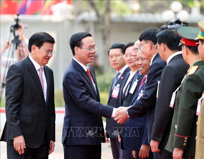 Lễ đón chính thức Chủ tịch nước Võ Văn Thưởng thăm hữu nghị Lào -0
