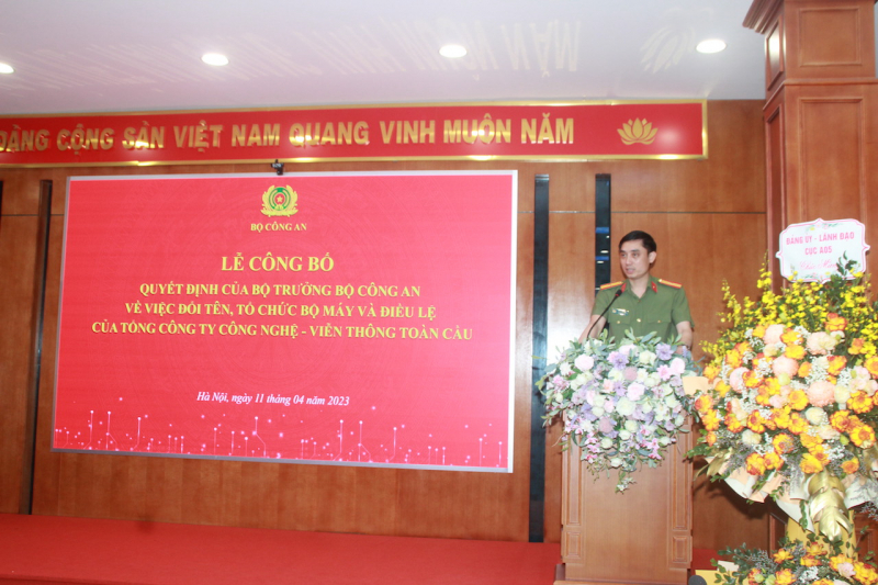 Công bố quyết định của Bộ trưởng Bộ Công an về việc đổi tên Tổng công ty Công nghệ - Viễn thông Toàn cầu -0