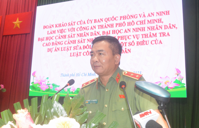 Ủy ban Quốc phòng và An ninh của Quốc hội làm việc với Công an TP Hồ Chí Minh và các Trường CAND  -0