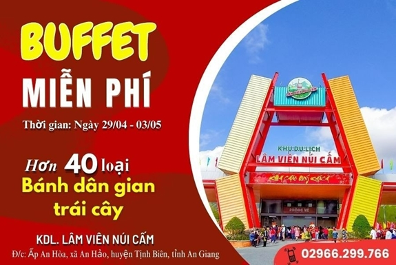 “Đại tiệc trên mây”: Cáp treo Núi Cấm - Buffet miễn phí bánh dân gian, trái cây mừng lễ 30/4- 1/5 -0