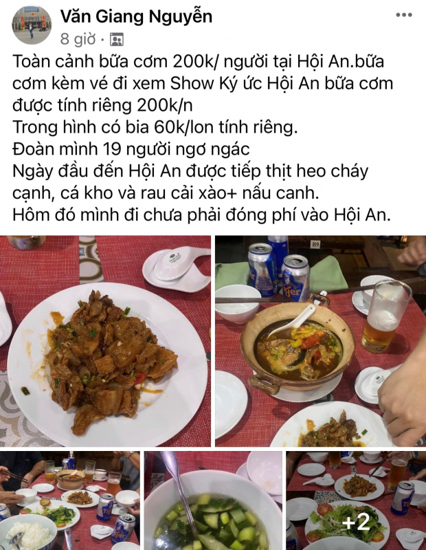 Khu du lịch Hội An lên tiếng vụ du khách tố bị “chặt chém” 200 nghìn đồng/ xuất ăn -0