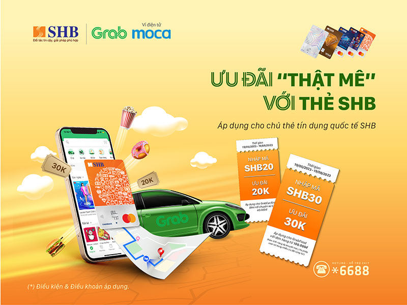 SHB tặng hàng chục ngàn mã ưu đãi Grab dành cho chủ thẻ tín dụng -0